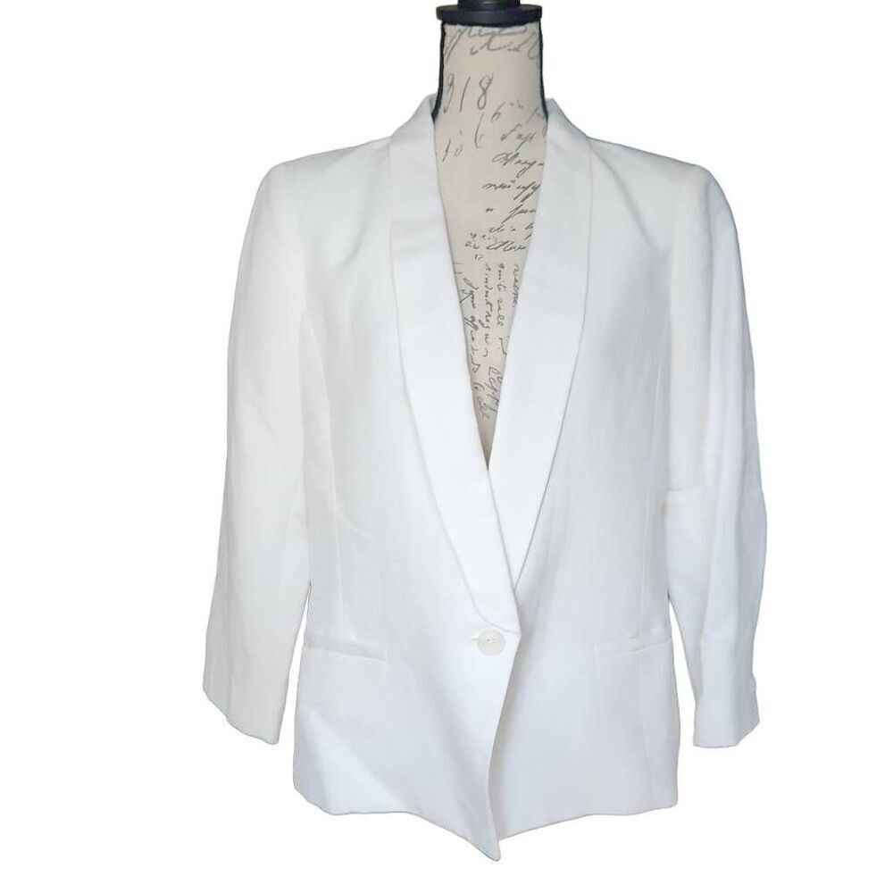 Tommy Hilfiger Ladies Size 14 Linen Slub One Button Blazer